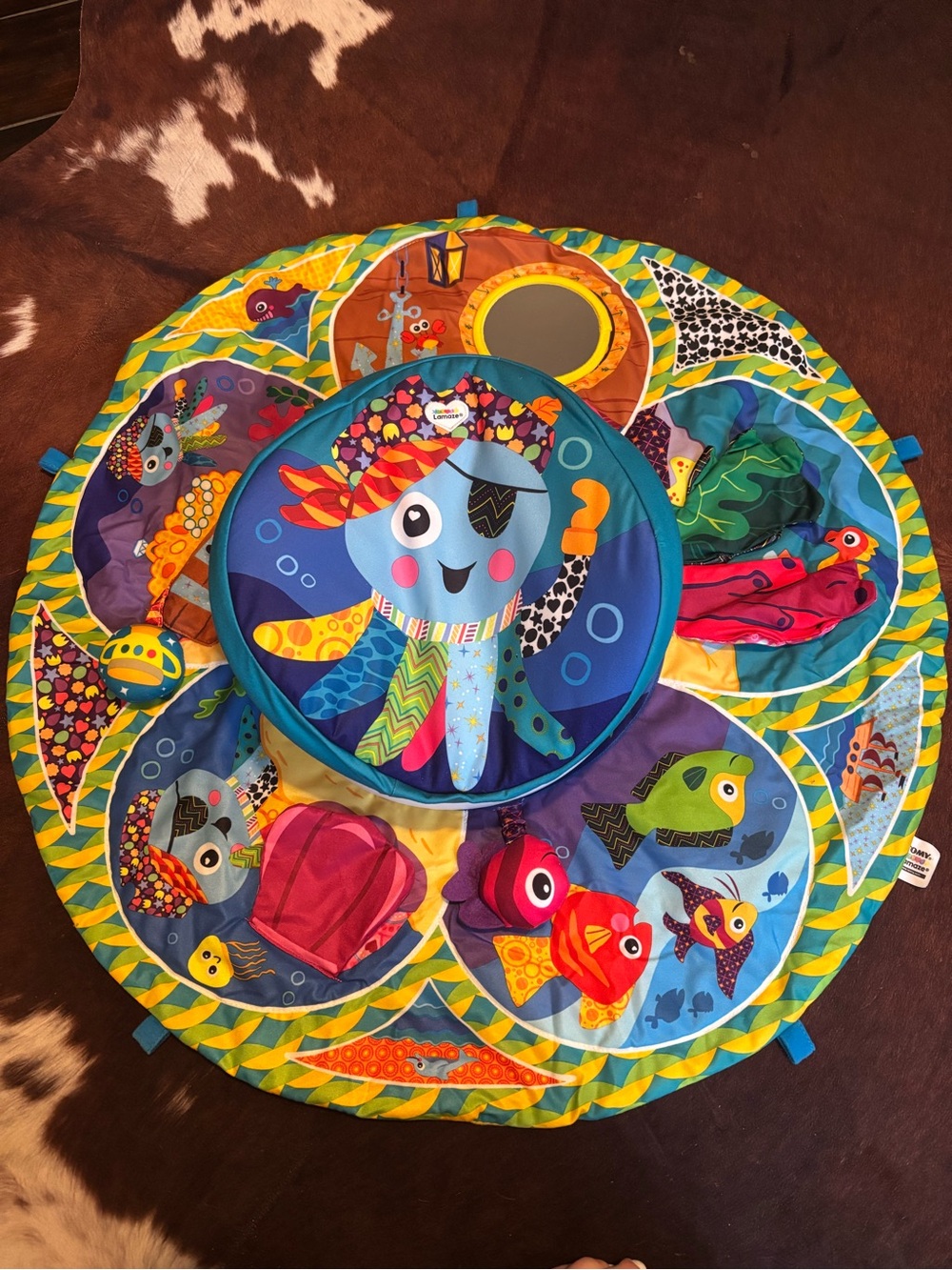 Lamaze Vibrant Blue Multi-Color Ocean tummy time Play Mat